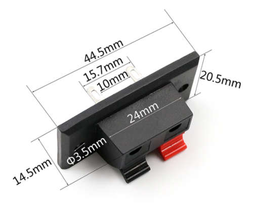 Connector Terminal Push in Jack Spring Load 2 Pin**LOCAL STOCK**