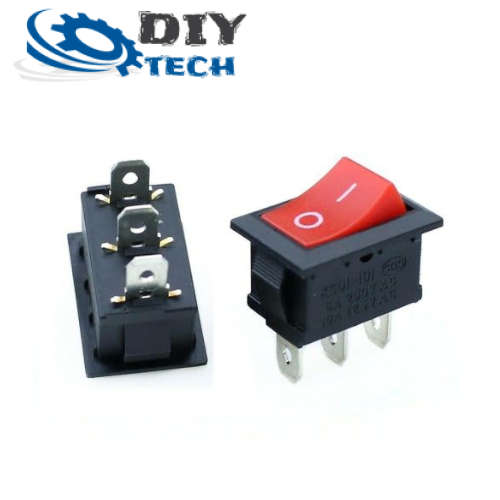 Switch Rocker 20mm 250V 6A SPST KCD1 (RED/BLACK) **LOCAL STOCK**