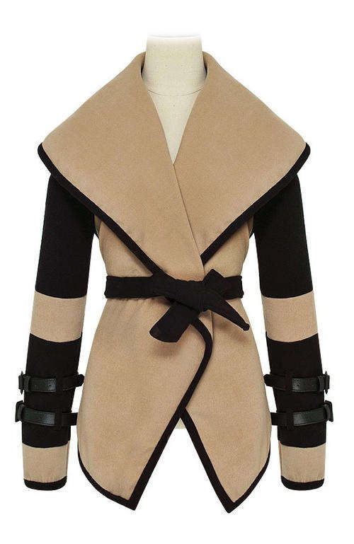 Elegant Winter Warm Long Sleeve Lapel Jacket Coat SIZE XS/M/L