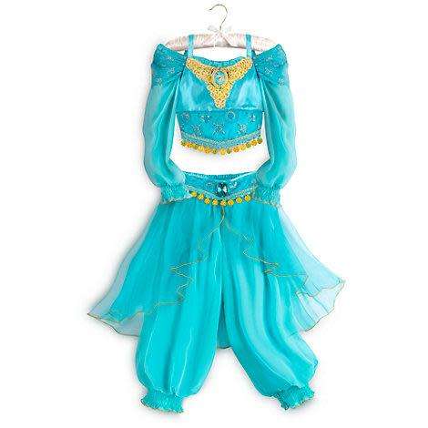 Short sleeved Jasmine Costume For Kids plus Tiara plus Jewelry set