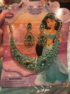 Short sleeved Jasmine Costume For Kids plus Tiara plus Jewelry set