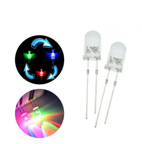 5mm Water Clear Round Top RGB Fast or Slow Flash LED Diode ***LOCAL STOCK***