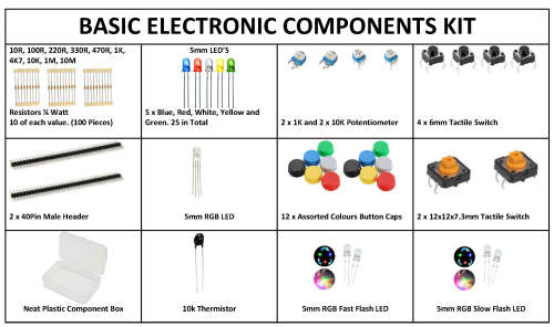 Basic Electronics Components Starter Kit for Arduino/AVR/PIC/Robots/MCU ***LOCAL STOCK***