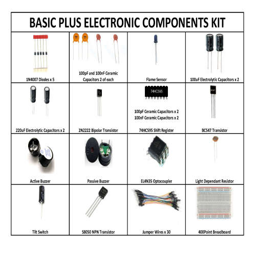 Basic PLUS Electronics Components Starter Kit for Arduino/AVR/PIC/Robots/MCU ***LOCAL STOCK***