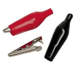 Pair Crocodile Clips for Test Leads Black and Red ***LOCAL STOCK***