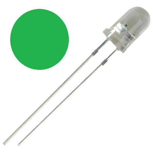 5mm Water Clear Round Top Green Flash Alarm LED Diode ***LOCAL STOCK***
