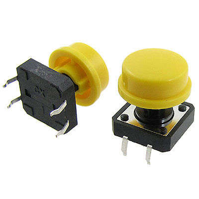 Round Button Cap for 12mm  Tactile Push Switch Yellow ***LOCAL STOCK***