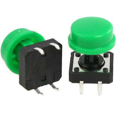 Round Button Cap for 12mm  Tactile Push Switch Green***LOCAL STOCK***