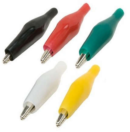 Crocodile Clips for Test Leads White ***LOCAL STOCK***