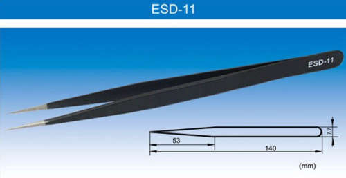 Tweezers Stainless Steel Non-Static ESD-11 ***LOCAL STOCK***