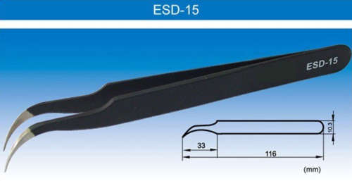 Tweezers Stainless Steel Non-Static ESD-15 ***LOCAL STOCK***