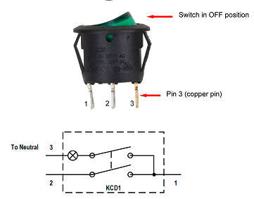 KCD1-102N Rocker Switch 250V 6A SPST ON OFF Illuminated Red ***LOCAL STOCK***