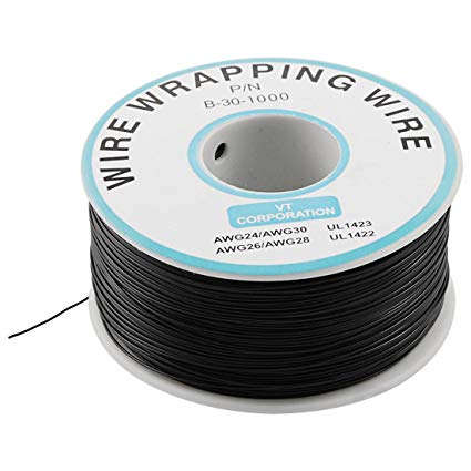 PCB 30 AWG Wrapping Wire Roll 220m - Black ***LOCAL STOCK***