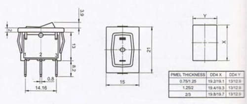 KCD1-103 Rocker Switch 3 Pin 250V 6A SPDT ON OFF ON Black ***LOCAL STOCK***