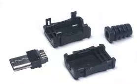 Micro USB Male 5P with Shell (4pcs Standard) - Black ***LOCAL STOCK***