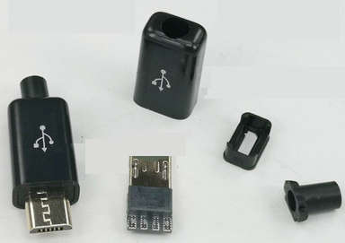 Micro USB Male 4P with Shell (4pcs Standard) - Black ***LOCAL STOCK***
