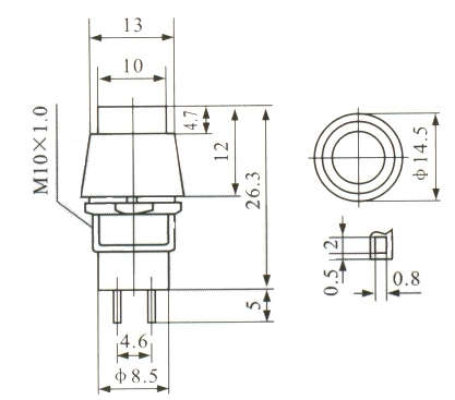 PBS-11A 12mm Self Locking Push Button Switch 250V 1A - Green ***LOCAL STOCK***