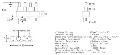Pogo Pin Adapter 4P Thimble ***LOCAL STOCK***