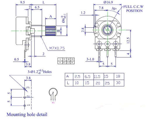 WH148 Dual Double Rotary Potentiometer 50K Linear Adjustable B50K ***LOCAL STOCK***