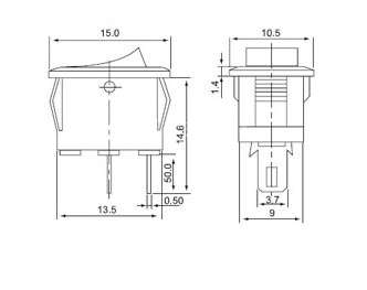 KCD1-11 Rocker Switch 250V 3A SPST 15mm ON OFF Black ***LOCAL STOCK***