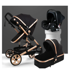 New *2020* 3 in 1 Baby Stroller With Car Seat- Silver And Black Belecoo Brand