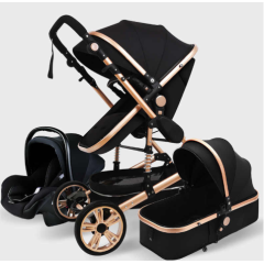 New *2020* 3 in 1 Baby Stroller With Car Seat- Silver And Black Belecoo Brand