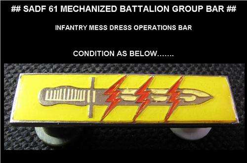 # SADF 61 MEC BATTALION GROUP MESS DRESS OPERATIONS BAR #