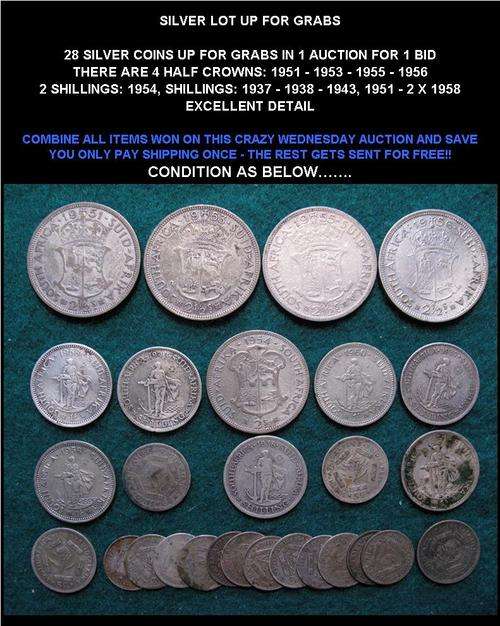 # SILVER LOT UP FOR GRABS - 28 COINS #
