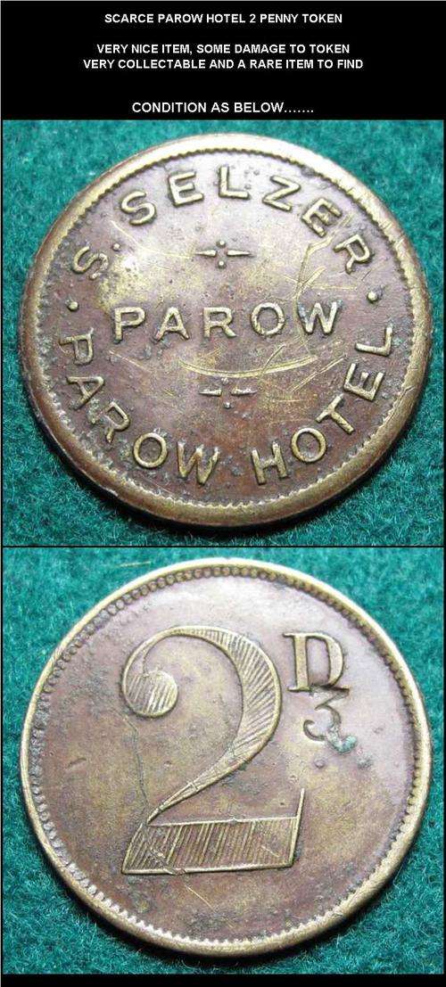 # SCARCE PAROW HOTEL 2 PENNY TOKEN #