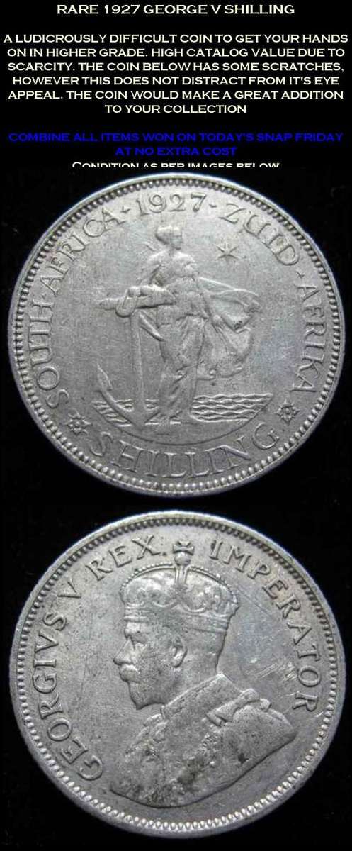 RARE 1927 GEORGE V SHILLING