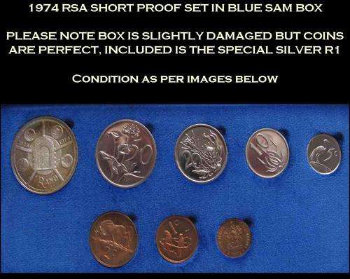 1974 SHORT PROOF SET INCL SPECIAL R1 IN BLUE SAM BOX