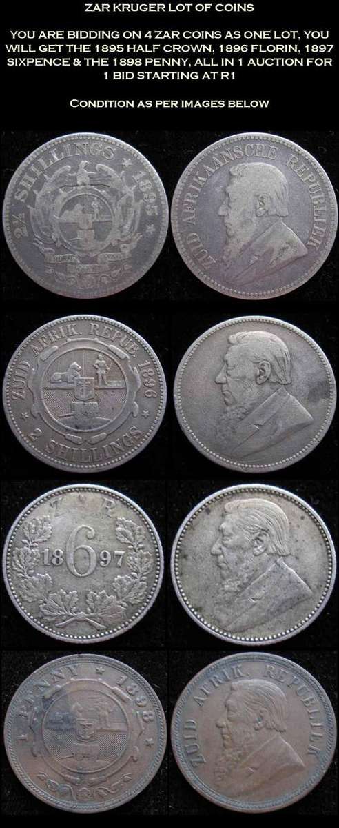 ZAR KRUGER COINS - 1 LOT FOR A CRAZY R1 START