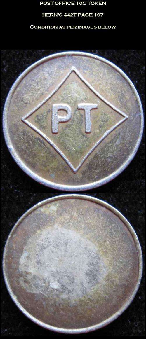 POST OFFICE 10c TOKEN - HERN'S 442T PAGE 107