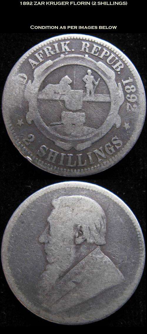 1892 ZAR KRUGER FLORIN (2 SHILLINGS)