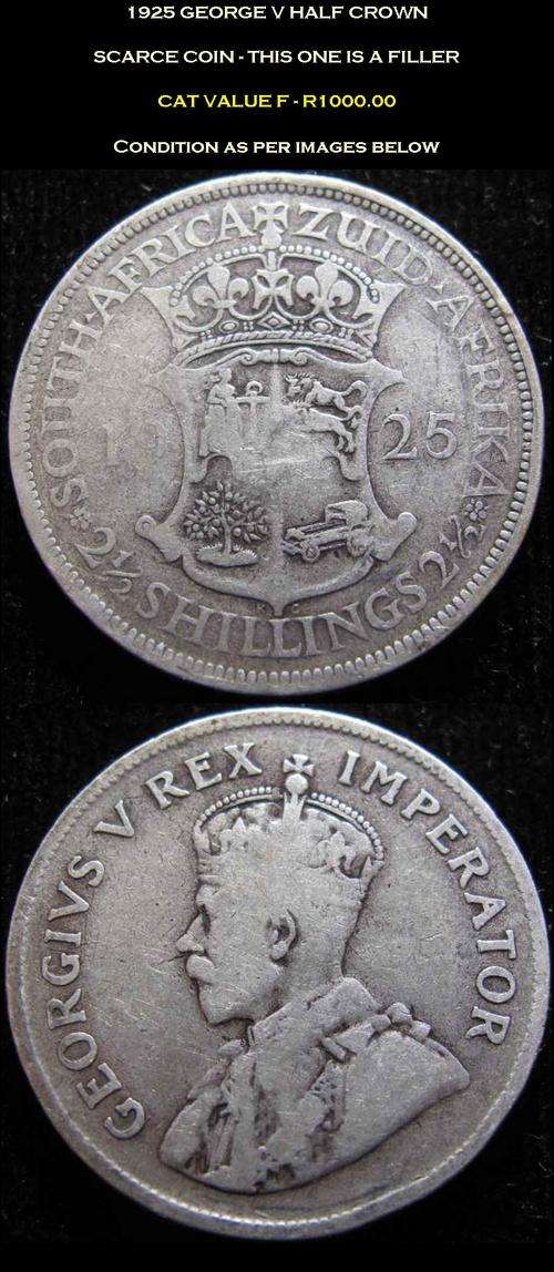 1925 GEORGE V HALF CROWN - SCARCE!