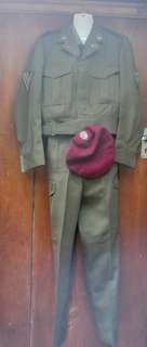 COMPLETE MEDICS DRESS UNIFORM - SUIT,BERET, LONG SLEEVE SHIRT, TIE, BELT,PUTTIES AND BRACES SARGEANT