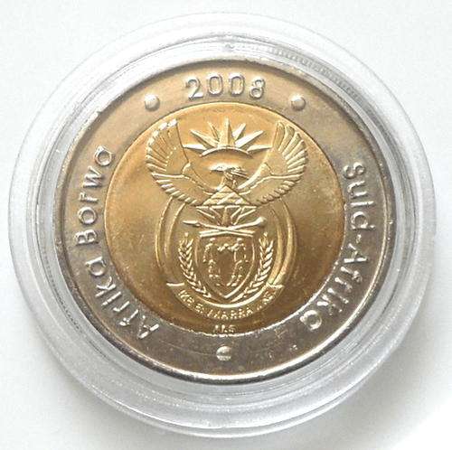 UNC 2008 NELSON MANDELA 90TH BIRTHDAY R5 IN CAPSULE BID PER COIN