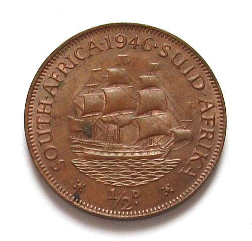 SOUTH AFRICA HALF PENNY 1946