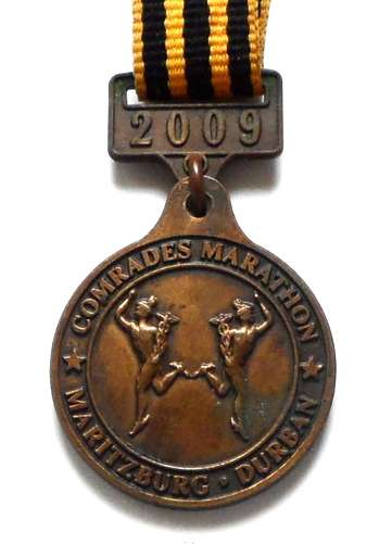 COMRADES MARATHON 2009 MEDAL BACK TO BACK GOLDFIELDS
