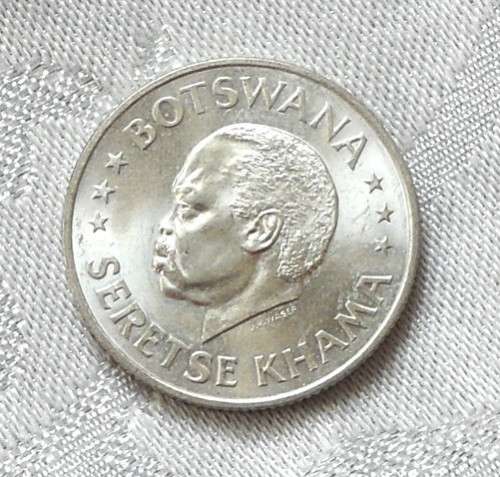 BOTSWANA 1966 SILVER 50 CENTS UNC