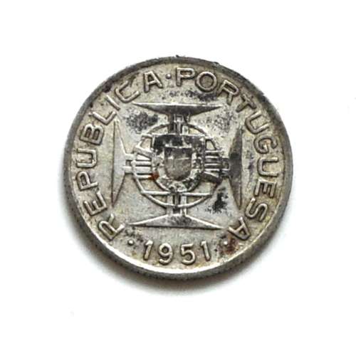 MOZAMBIQUE 1951 SILVER 2.5 ESCUDOS