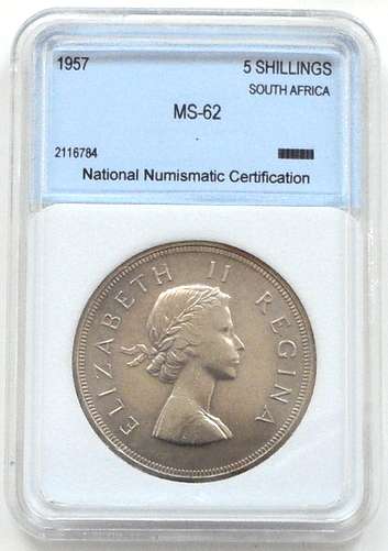 1957 5 SHILLING NNC MS62
