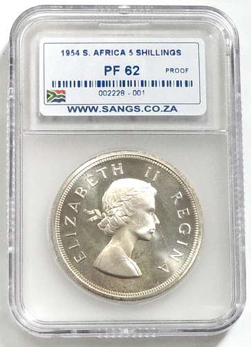 1954 5 SHILLING SANGS PF62