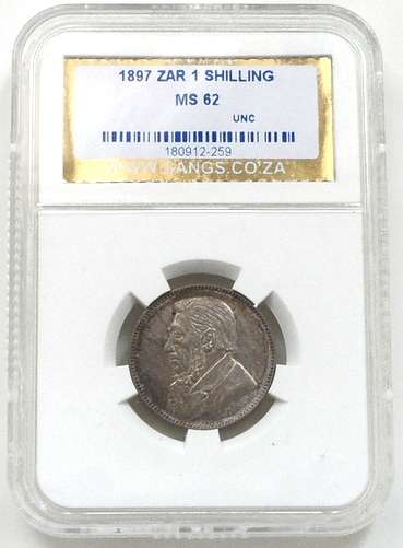 ZAR 1897 SHILLING SANGS MS62