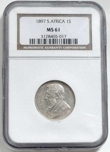 ZAR 1897 SHILLING NGC MS61