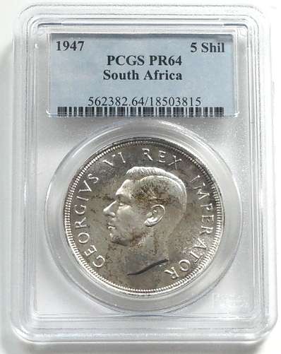 1947 5 SHILLING PCGS PR64