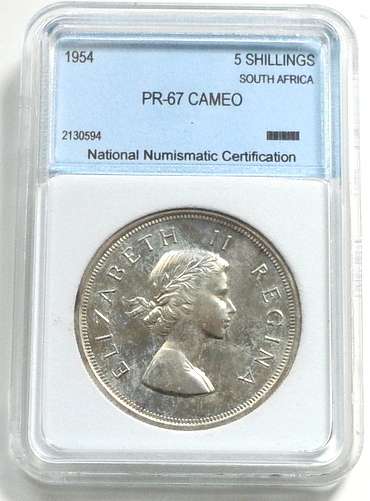 1954 5 SHILLING NNC PR67 CAMEO