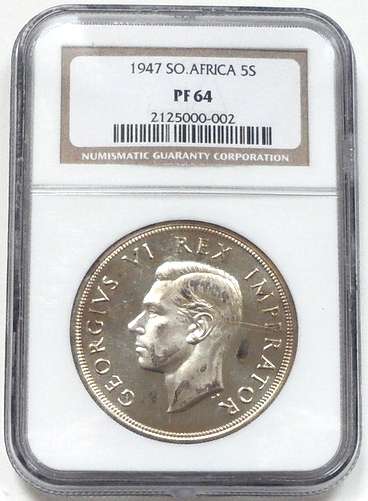1947  5 SHILLING NGC PROOF 64
