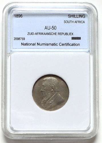 1896 ZAR SHILLING NNC AU50