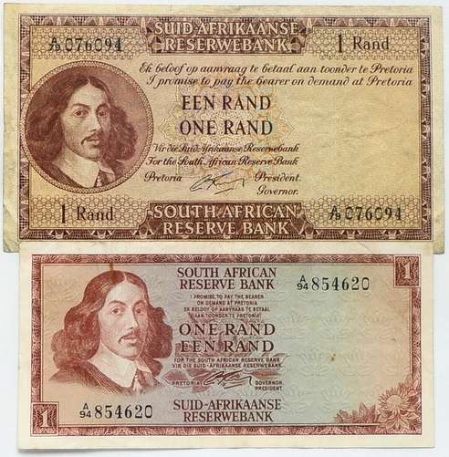 1962 + 1966 G RISSIK 1ST AND 2ND ISSUE RAND (2 NOTES)